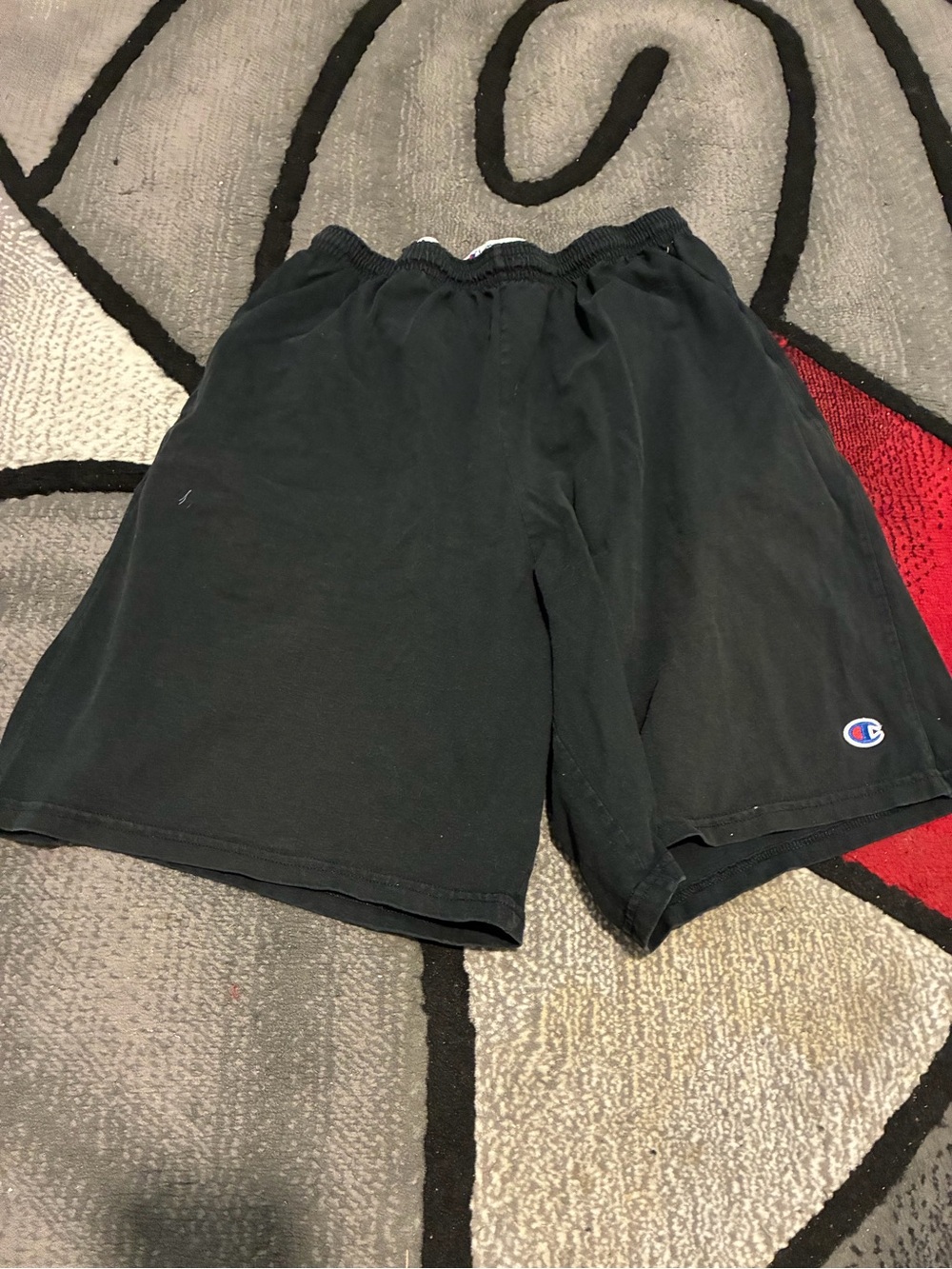 Champion Black Men's Athletic Shorts with Embroidered Logo